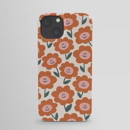 Fun Happy Daisy Pattern Terracotta Cream iPhone Case