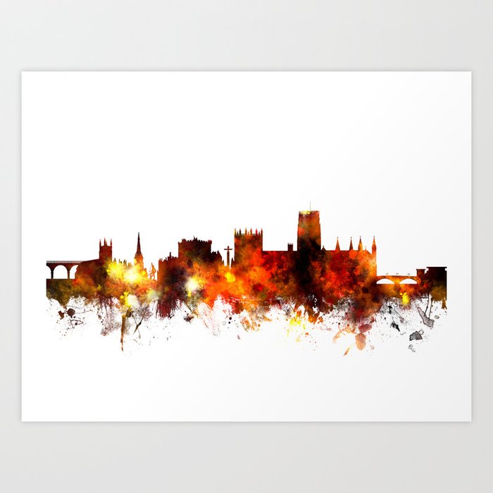 Durham England Skyline Cityscape Art Print By Artpause Society6