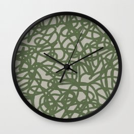 RANDOM SKETCHES GREEN Wall Clock