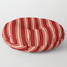 [ Thumbnail: Maroon and Light Salmon Colored Stripes Pattern Floor Pillow ]