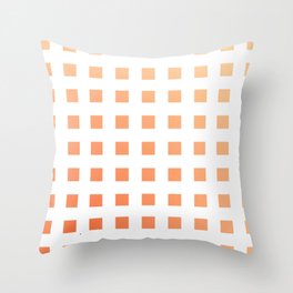 Orange and Cream Gradient White Grid Bold Squares Minimal Pattern Design Throw Pillow