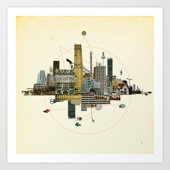 Collage City Mix 8 Art Print