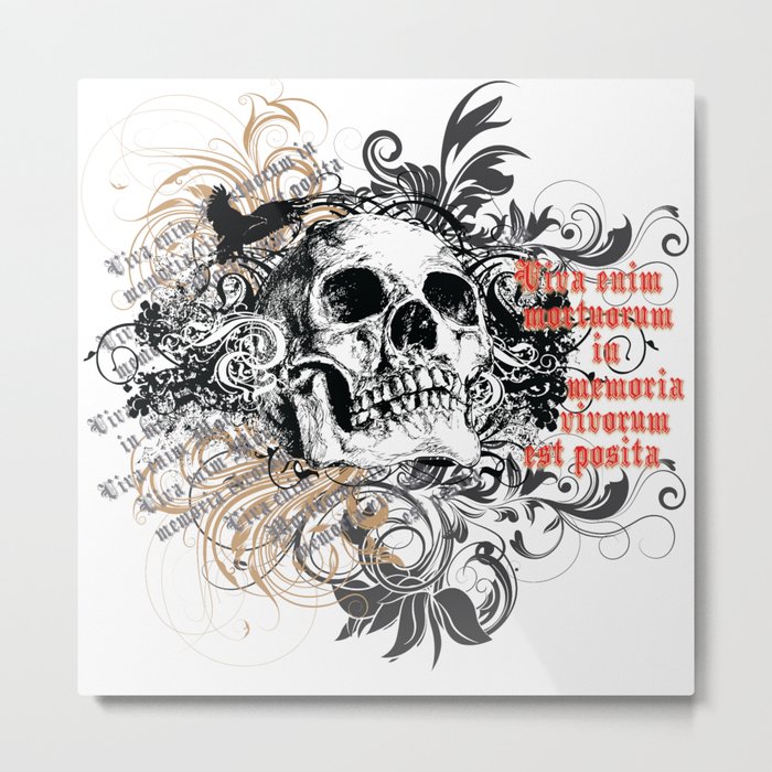 The life of the dead is retained in the memory of the living Metal Print