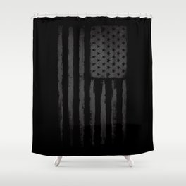 Grey American flag Shower Curtain