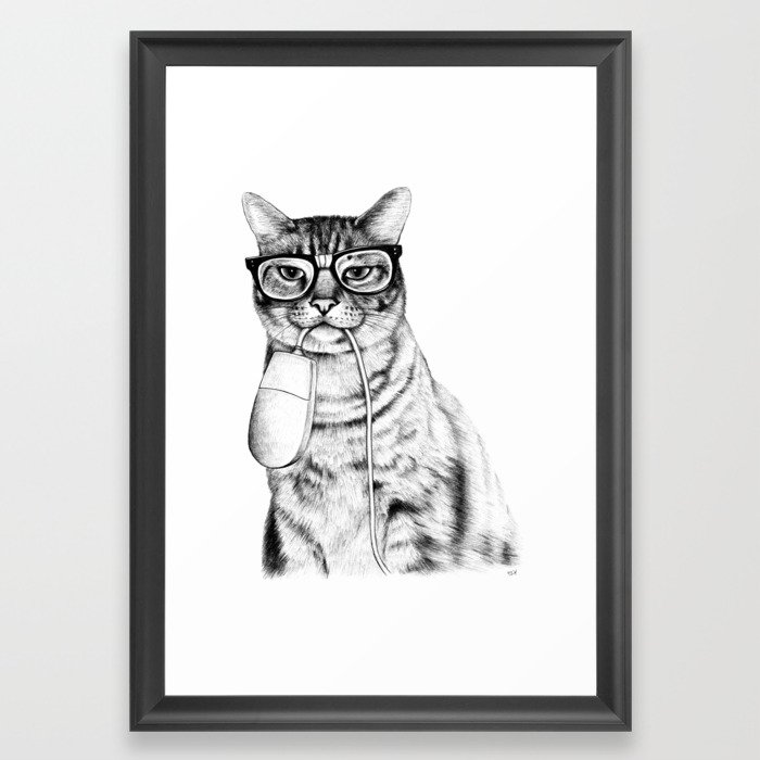 Mac Cat Framed Art Print
