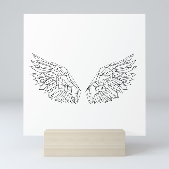 Polygonal wings Mini Art Print