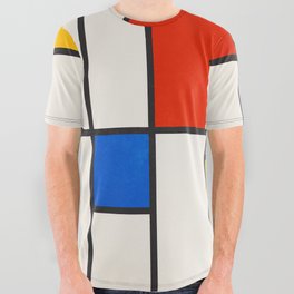 Retro Geometry: Mondrian Edition All Over Graphic Tee