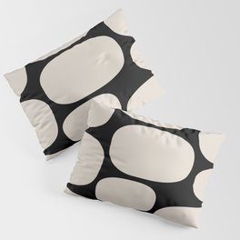 Minimalist Modern Abstract 231 Black and Linen White Pillow Sham