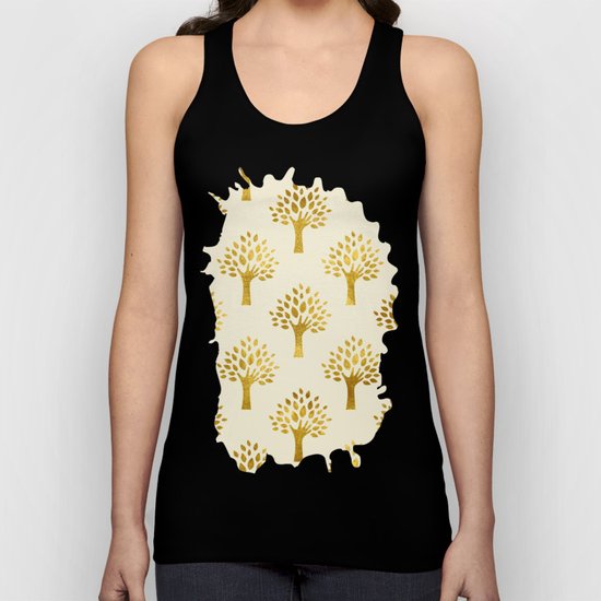 Cream Gold Foil 02 Unisex Tank Top