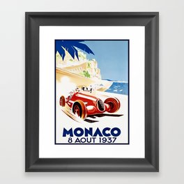Vintage Monaco Grand Prix 1937 Poster Framed Art Print