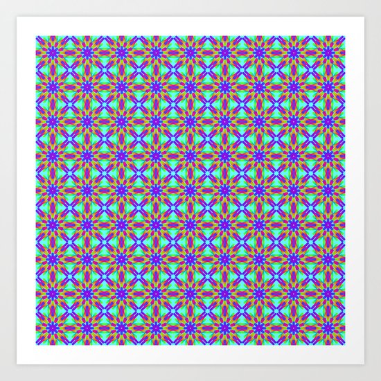 Tribal patterns in rainbow colors Art Print