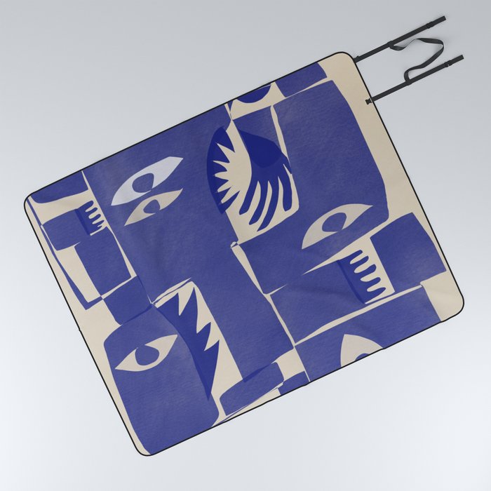 Blue abstract figurative 02 Picnic Blanket