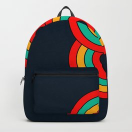 eight Backpack | Numbereight, Typography, Graphicdesign, Letters, Circleshape, Vintage, Luckynumber, Eight, Multicoloured, Geometricshaped 