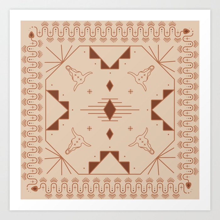 Lost Desert Tile - Adobe Art Print