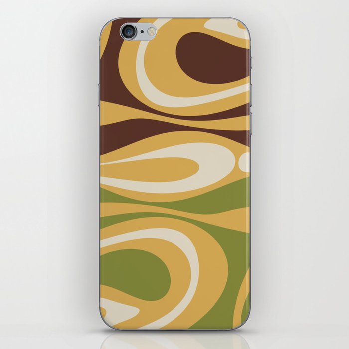 Mod Thang Retro Modern Abstract Pattern in 70s Avocado Green Brown Mustard iPhone Skin