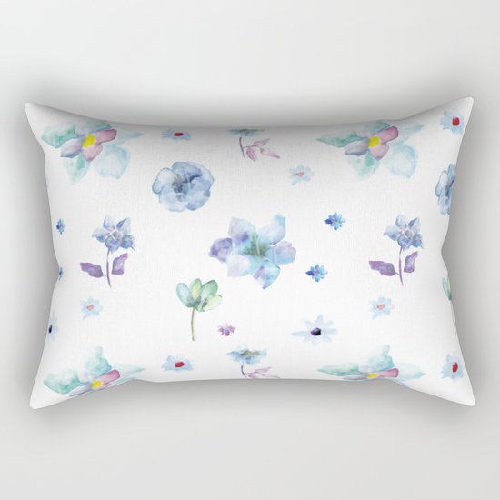 Delicate Floral Pattern 02 Rectangular Pillow
