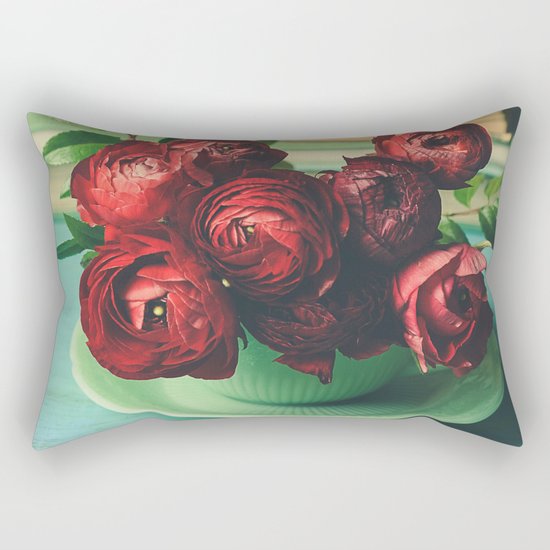 Books and Flowers Rectangular Pillow