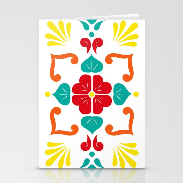 Orange 1, Framed Talavera Flower Stationery Cards