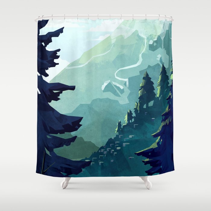 Canadian Mountain Shower Curtain By Micaeladawn Society6