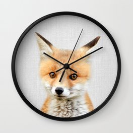 Baby Fox - Colorful Wall Clock