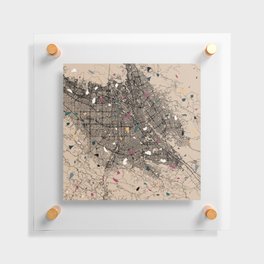 San Jose USA City Map - Terrazzo Collage Floating Acrylic Print