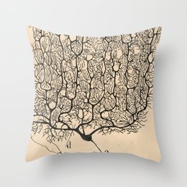 Neuron Drawing By Santiago Ramón Y Cajal Throw Pillow