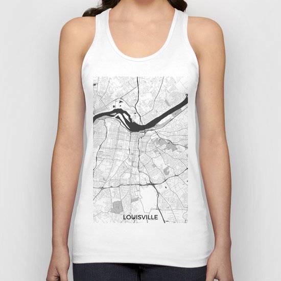 Louisville Map Gray Unisex Tank Top