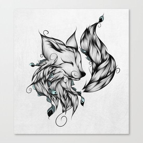 Fox B&W Canvas Print