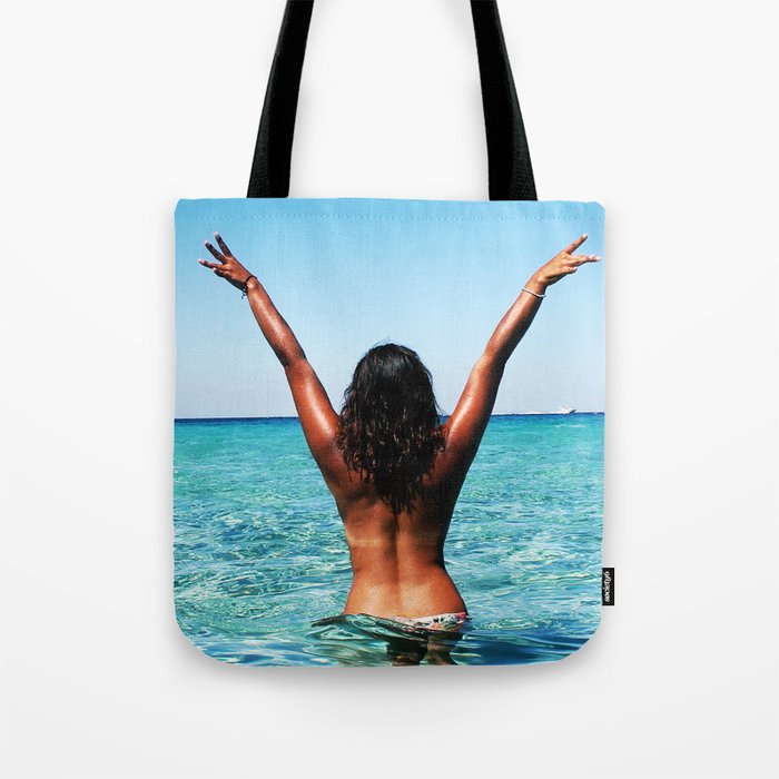 Pretty girl in sea | sexy summer deco Tote Bag