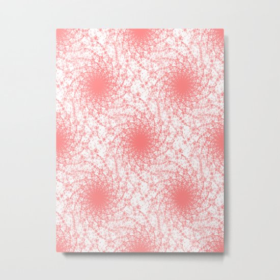 Pink And White Rotation Metal Print