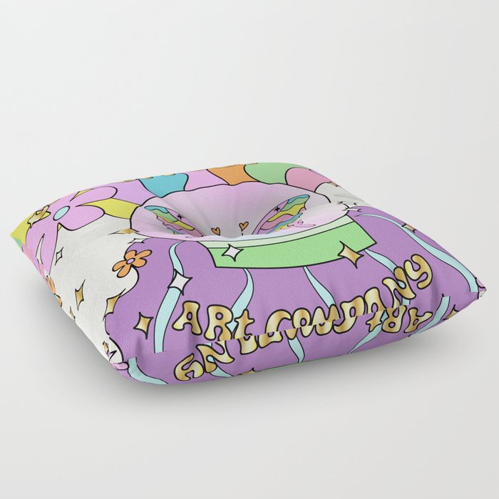 Butterfly Effect Vintage Style Poster Floor Pillow