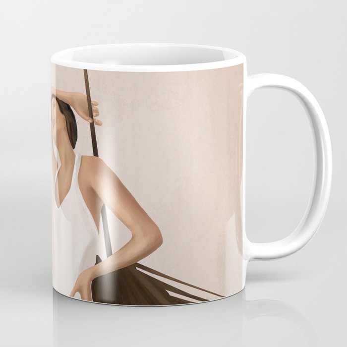 Minimal Woman with a Palm Leaf Coffee Mug