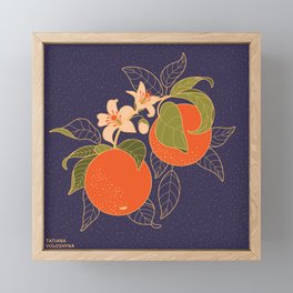 Orange Branch Framed Mini Art Print