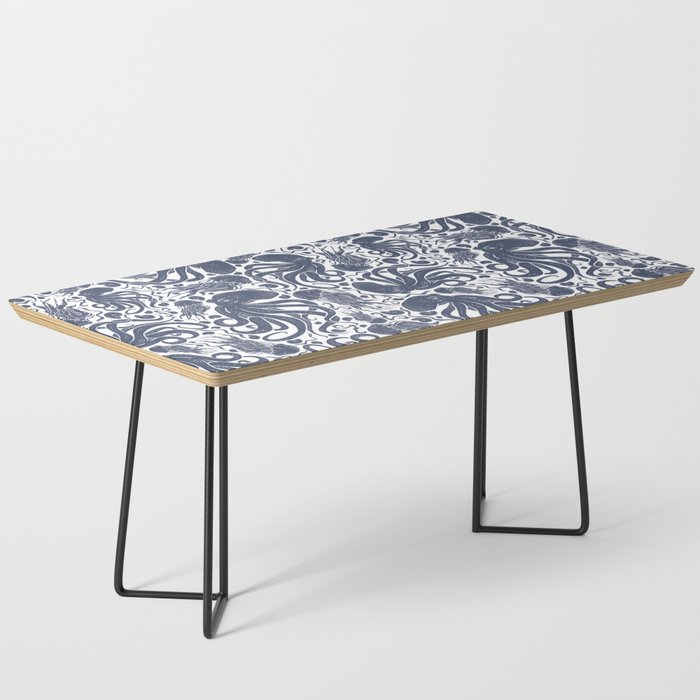 Octopus Jellyfish Navy Blue Coffee Table