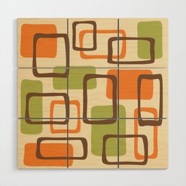 Mid Century Modern Abstract Squares Pattern 422 Wood Wall Art