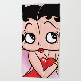 Betty Boop OG by Art In The Garage Beach Towel