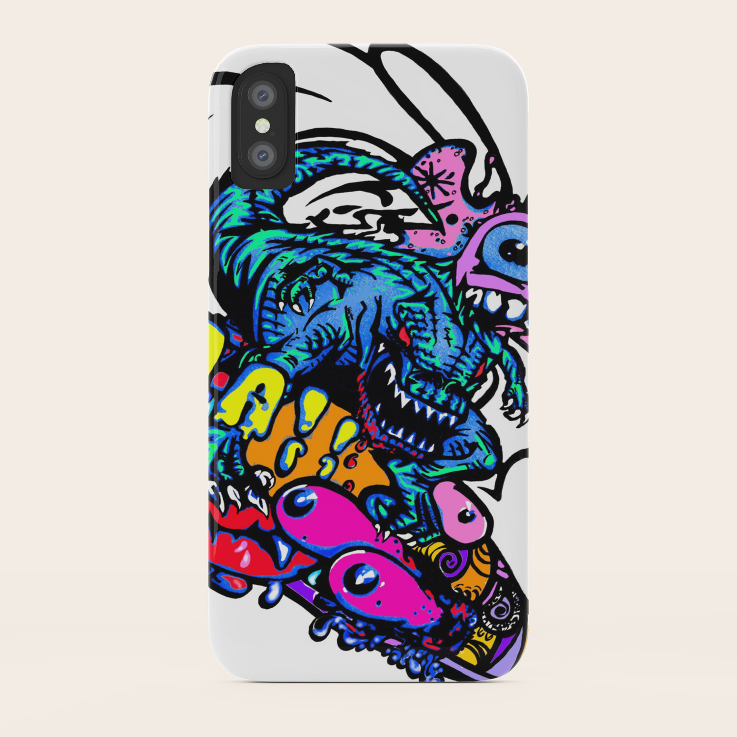 Dinosaur Wipe Out Iphone Case By Mabbatt Society6