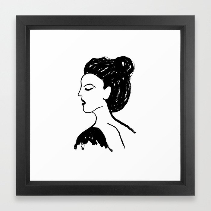 Coralin Portrait India Ink Abstract Minimal Painting People