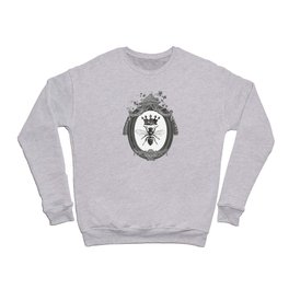 Queen Bee Pattern No. 5 | Vintage Bees with Crown | Black, White and Grey | Crewneck Sweatshirt