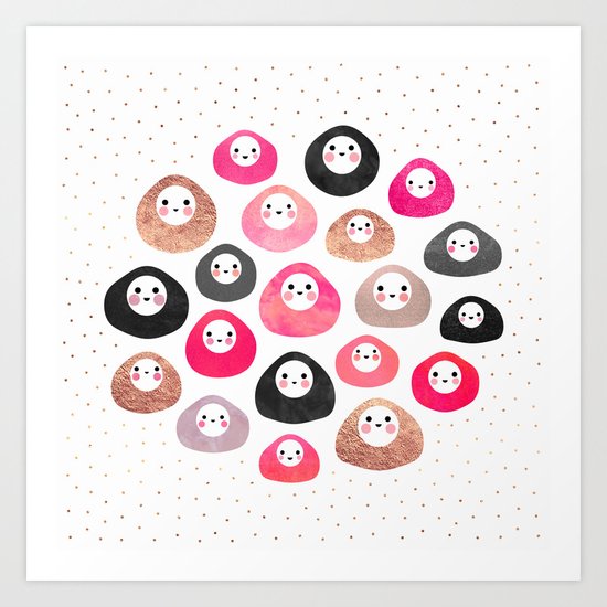 A bunch of happy blobs Art Print