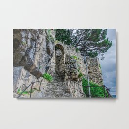 Stone stairs in rock Metal Print | Architecture, Castle, Ruins, Mountain, Mirabella, Ruin, Basalt, Montains, Ancient, Fortress 