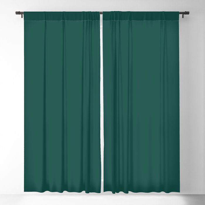 Deep Dark Jungle Foliage Green Blue Solid Color Pairs To Sherwin Williams Country Squire SW 6475 Blackout Curtain