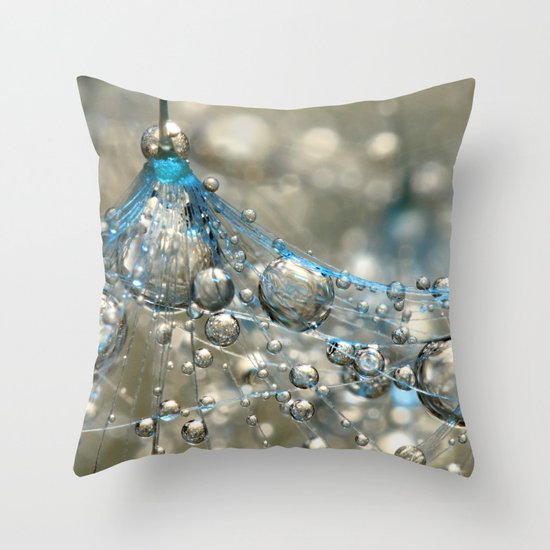 Cyan & Gold Throw Pillow