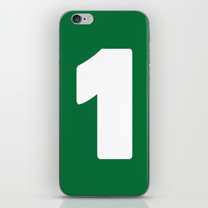 1 (White & Olive Number) iPhone Skin