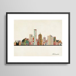 milwaukee wisconsin skyline Framed Art Print