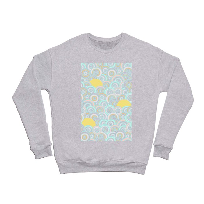 Retro Rainbow and Sun Pattern Crewneck Sweatshirt