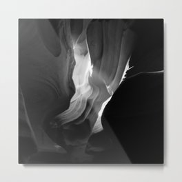 Glorious Light Within Antelope Canyon - Black and White Metal Print | Canvasart, Pagearizona, Sandstone, Beam, Redrocks, Monochrome, Wallart, Rusticprints, Antelopecanyon, Framedprint 