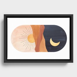 Abstract day and night Framed Canvas