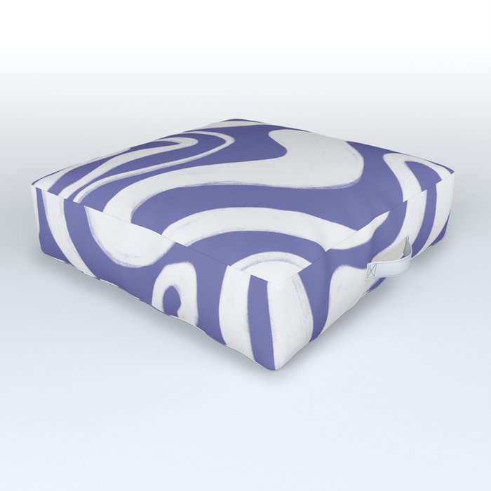 70s Very Peri Liquid Swirl  Outdoor Floor Cushion