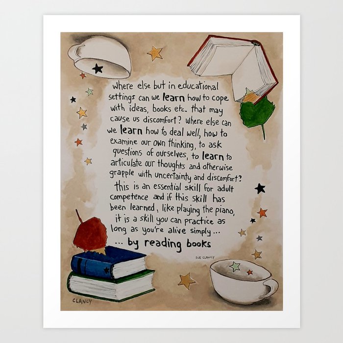 Learn by reading  books Art Print